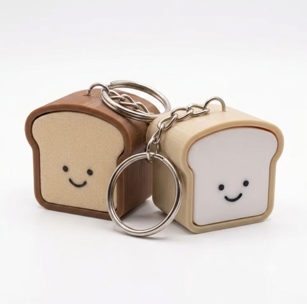 Cute Pressable Stress Relief Keychain Soft Silicone Bread Keychain Set |Creative Bakery Lover Pocket Gift Charm