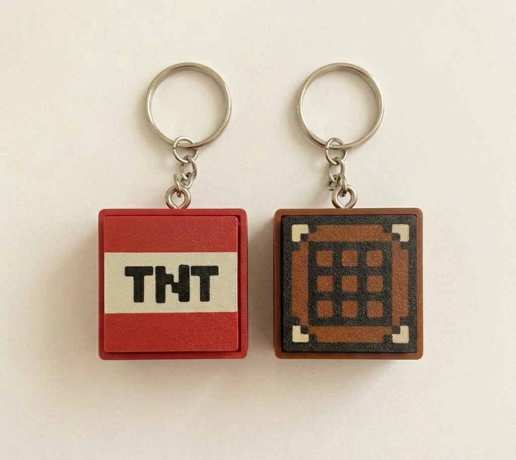 Kawaii Pixel Art Block Keychain Set |Creative Gift for Gamers