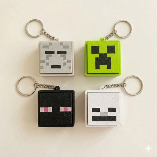 Kawaii Pixel Art Block Keychain Set |Creative Gift for Gamers