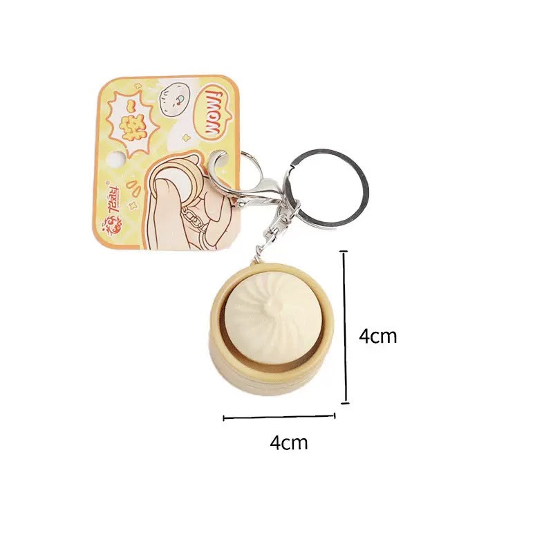 Mini Dumpling in Steamer Keychain | Cute Foodie Gift