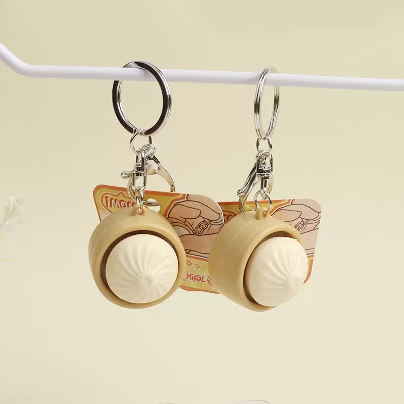Mini Dumpling in Steamer Keychain | Cute Foodie Gift